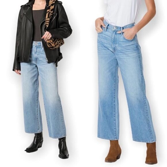 NWT SLVRLAKE Madison Wide Leg Cropped‎ Jeans, Size 29 - Picture 1 of 15